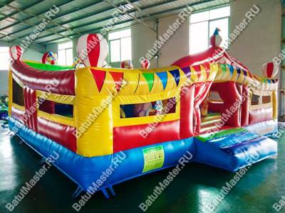 Детский надувной батут "Весёлые циркачи" 6*6*2,8 м
