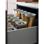 Банка для хранения стеклянная с крышкой, 2 л, светло-серая