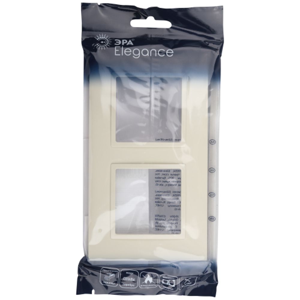 Рамка для розеток и выключателей ЭРА Elegance 14-5012-02 Classic, на 2 поста, слоновая кость