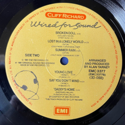 Винтажная виниловая пластинка LP Cliff Richard Wired For Sound (Индия 1981)