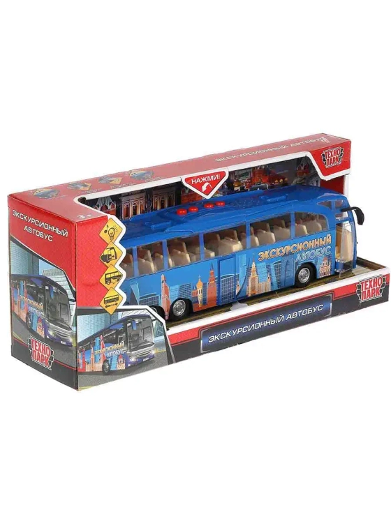 Игрушечный транспорт Экскурсионный автобус звук свет 30 см