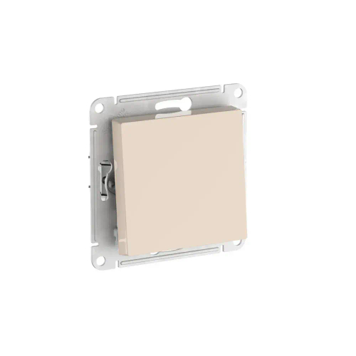 Atlas Design 1-клавишный выключатель , сх.1, 10АХ, мех., быстрозажим. клем., бежевый
