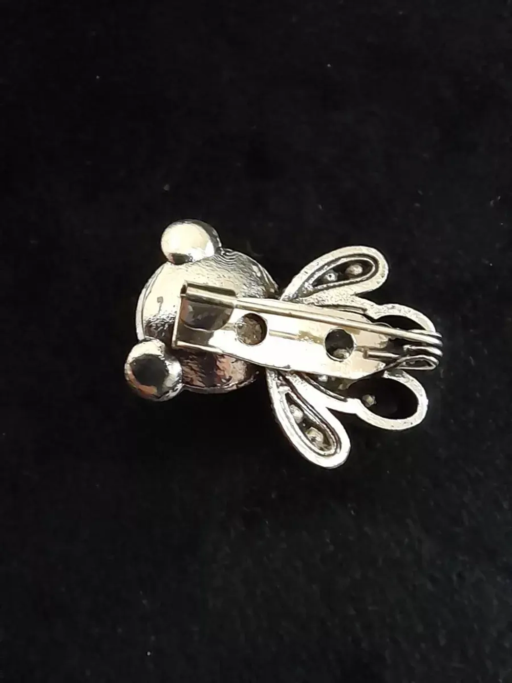 Брошь мишка серебро