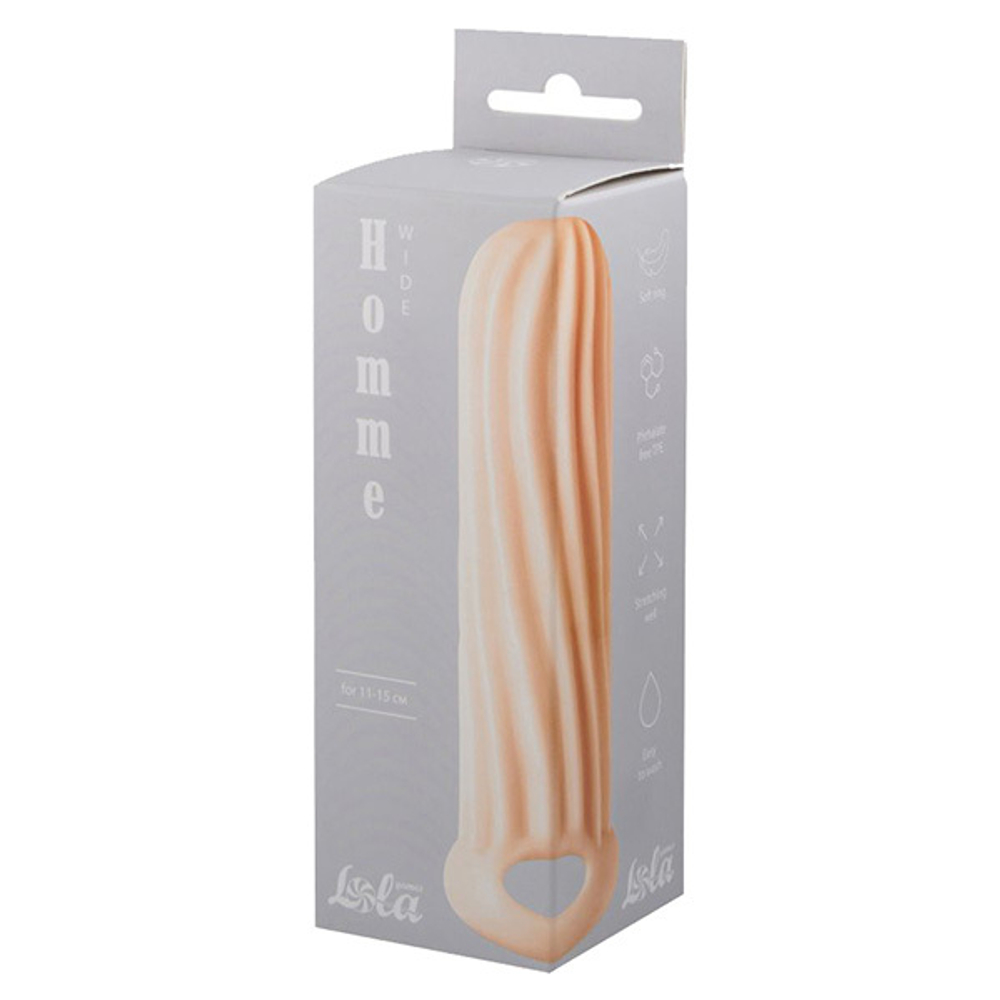 Телесный фаллоудлинитель 13см Lola Games Homme Wide 7007-03lola
