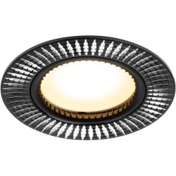 Светильник встраиваемый алюминиевый ЭРА KL32 AL/BK/1 под лампу MR16 GU5.3 черный/серебро | Алюминиевые встраиваемые светильники