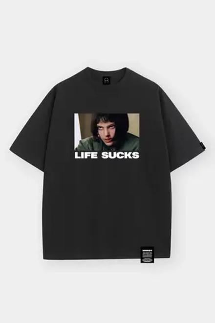 Футболка SHMOT "LIFE SUCKS" MONO Черный