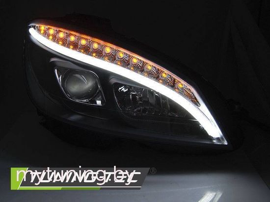 Передние фары BLACK TUBE LIGHT H7 для Mercedes C W204