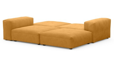Диван Фиджи Cilium Umber 242*137*62 см, Желтый Вельвет Нераскладной Фиеста
