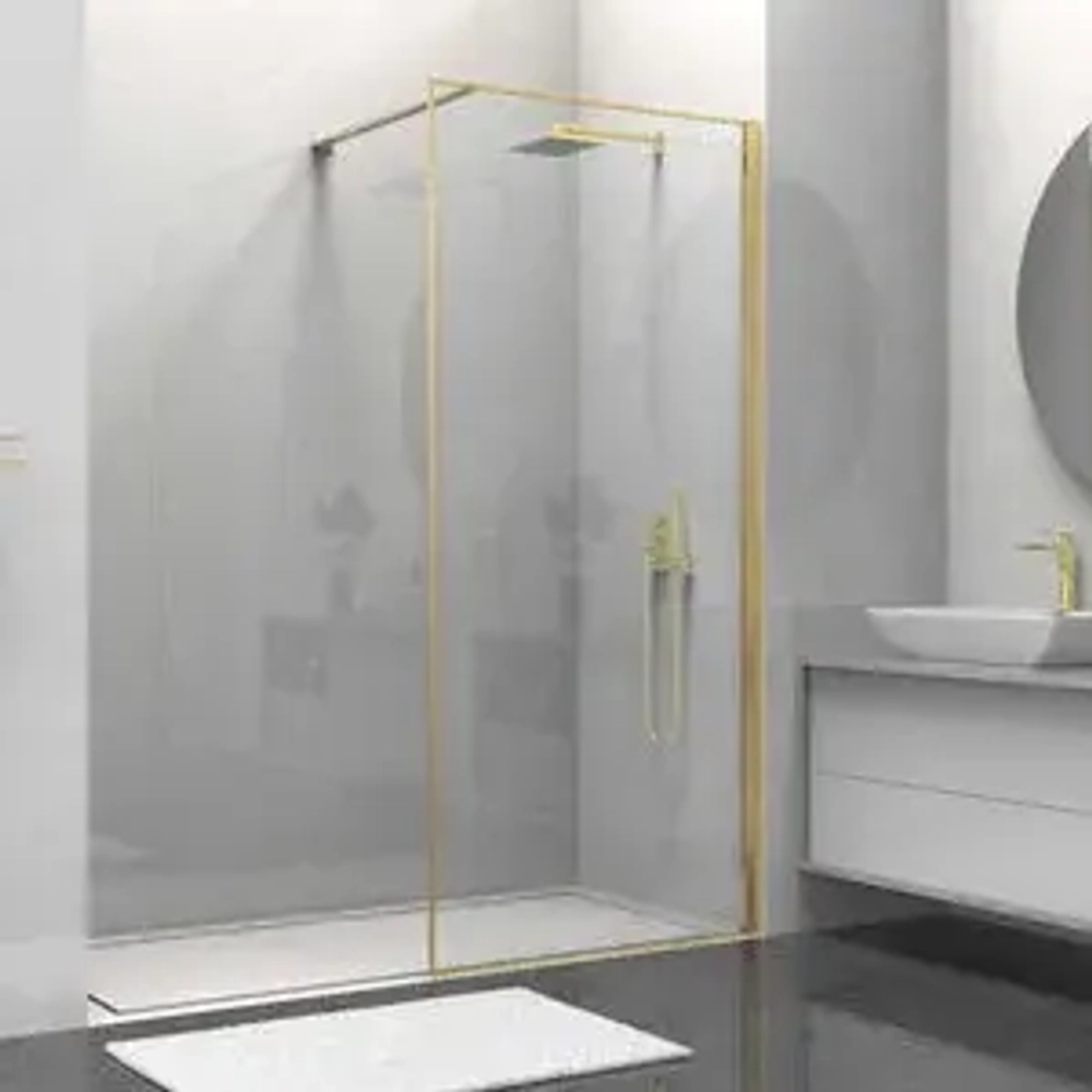 Душевая перегородка Walk-In VSW-1HS100CLG, 1000*2000, брашированное золото, стекло прозрачное, , шт