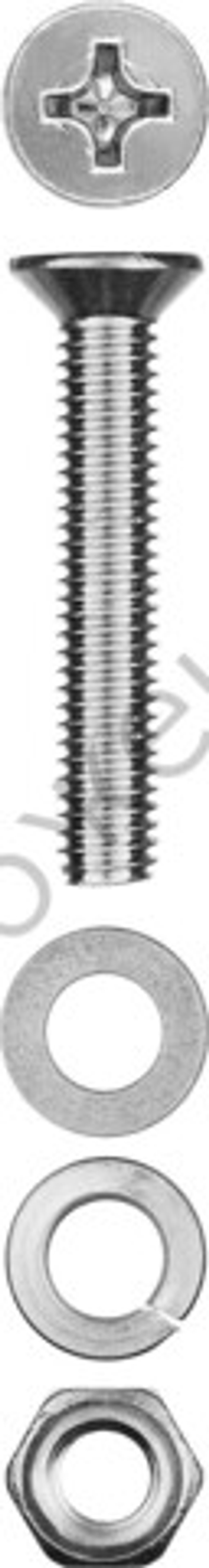 ЗУБР DIN 965 M4 x 40 мм, винт с гайкой и шайбами, 15 шт (303456-04-040)