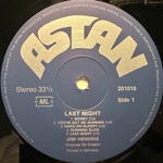 Jimi Hendrix ‎– Last Night (Германия 1981г.)