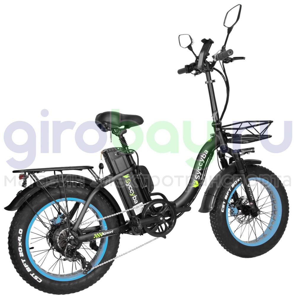 Электровелосипед Syccyba F11 Pro (48V/20Ah) - Синий обод фото №10