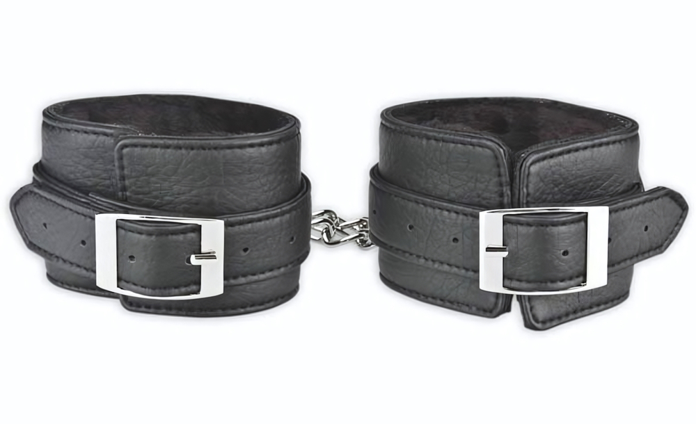 Черные фиксаторы для ног из искусственной кожи (Цвет: черный)