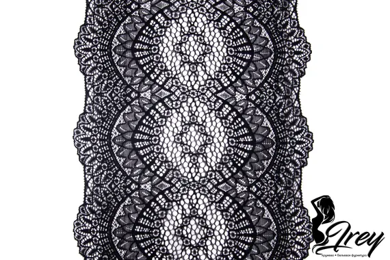 264 ОПТ Кружево эластичное 18 см, Италия, черный 170