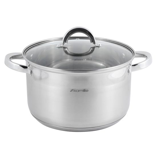 Набор посуды 10 предметов Kamille КМ-5633S из нержавеющей стали (ковш 1,8 л; кастрюли 1,8 л; 2,5 л; 3,8 л; 5,8 л)
