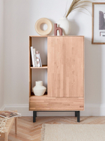 Комод 84х40х135 Viby, с ящиком для одежды, на ножках, массив дуба, MAKOSA