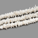 Бусины в форме квадратов, ракушечник, оттенок "Белый", 6-12мм