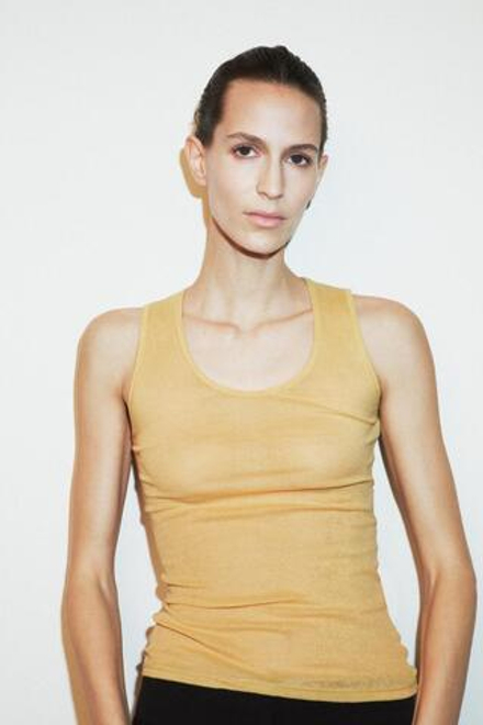 ZARA МАЙКА SUPIMA® БЕЗ РУКАВОВ, ГОРЧИЧНЫЙ