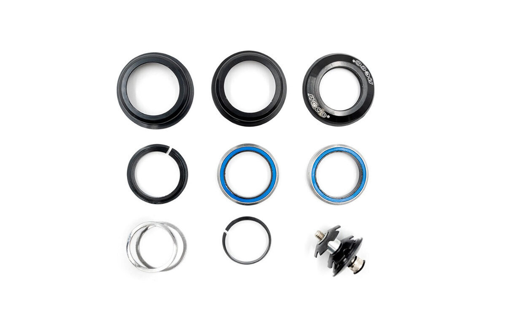 Рулевая колонка NECO, 1-1/8", б/резьбовая, п/интегрированная,  ZS 44/28.6  ZS 44/30, подшип. 41×36°×45°- 2шт, высота  9,1мм, черн.