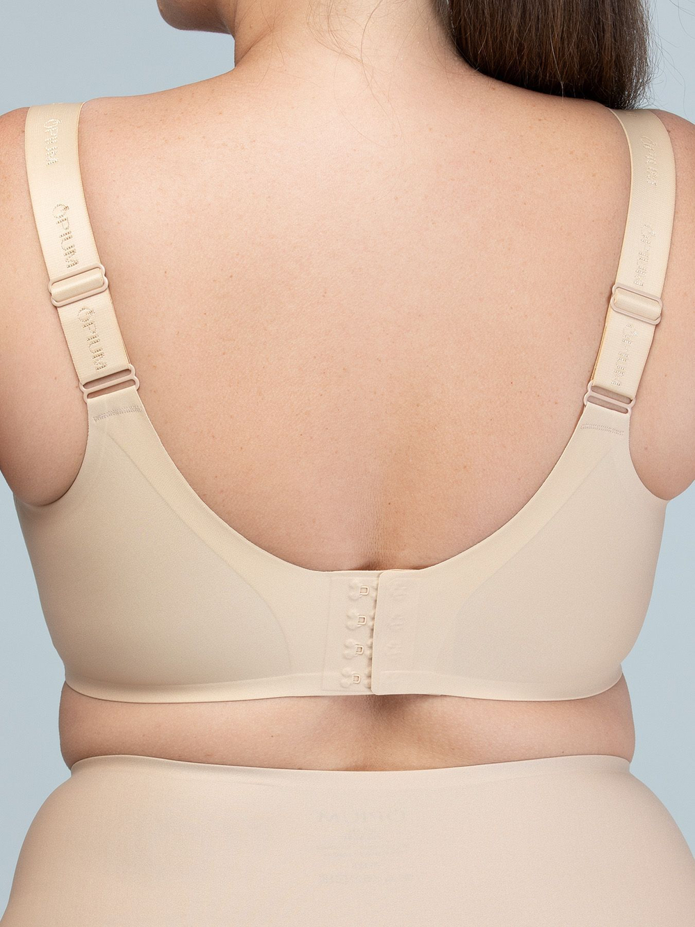 Бесшовный бюстгальтер для большой груди (Размер: XL) (Цвет: бежевый)