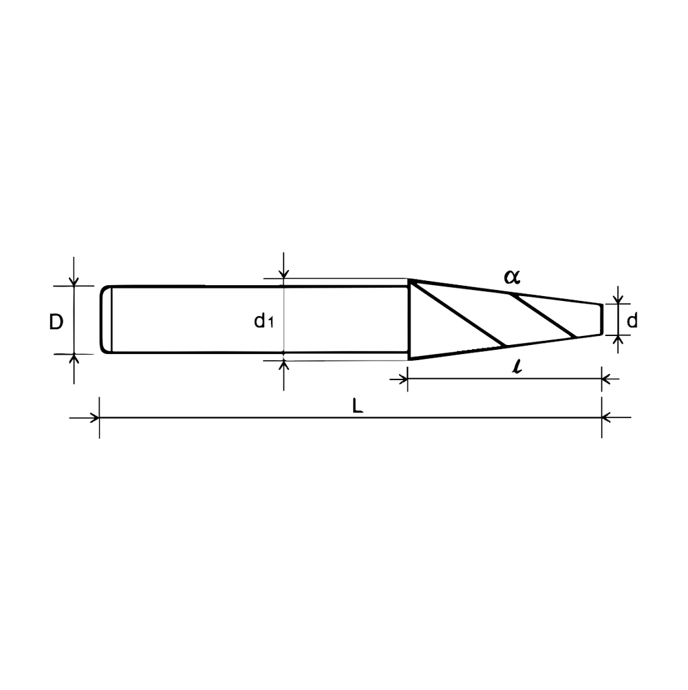 Фреза коническая твердосплавная 6 мм VM4CT-060-1 60HRC