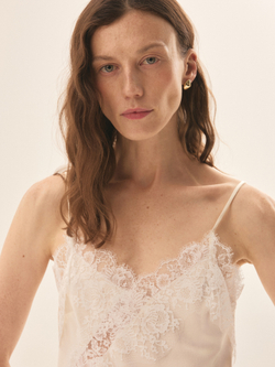 Топ с кружевом из шелка Mulberry