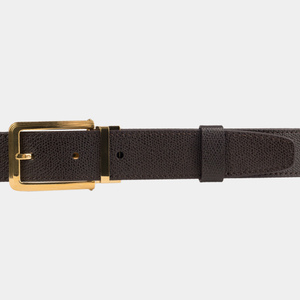 Ремень кожаный мужской из натуральной кожи сафьяно 35 мм, коричневый