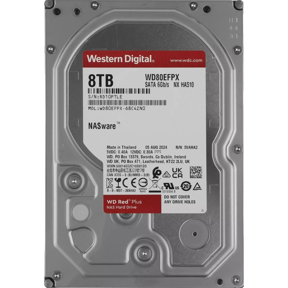 Жесткий диск WD SATA-III 8TB WD80EFPX NAS Red Plus (5640rpm) 256Mb 3.5"