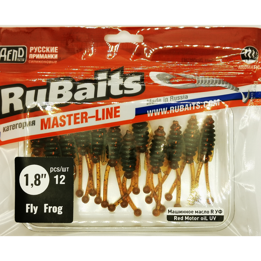 12 шт. 4,5 см Рыболовные, силиконовые приманки рачки. Головастик RuBaits Fly Frog Набор для рыбалки на щуку, судака, окуня, форель Для зимней рыбалки, микроджиг.