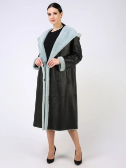 Дубленка зимняя натуральная с капюшоном