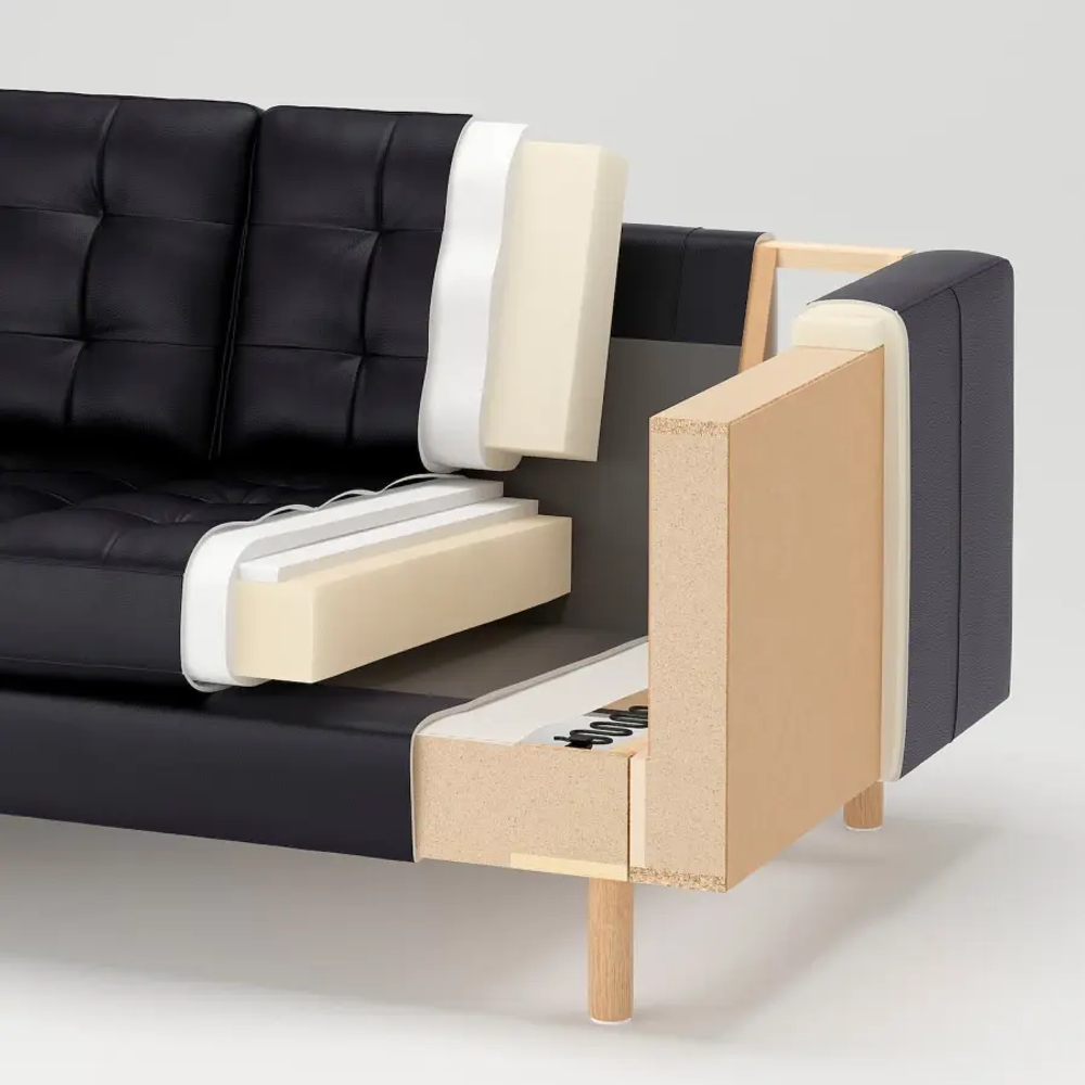 5-местный диван с шезлонгом - IKEA LANDSKRONA, 81x53x160см, темно-серый, ЛАНДСКРУНА ИКЕА