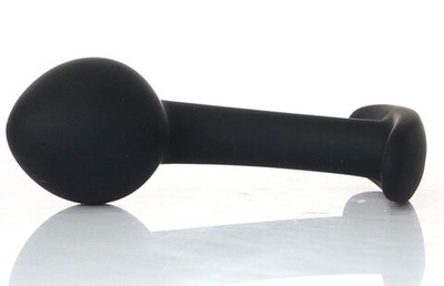 Черная анальная втулка Curved - 9 см. (Цвет: черный)