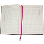 НОВИНКА! Бизнес-тетрадь А4 в клетку LEAVES, 128 листов, гибкая обложка из бархатистой экокожи нубук  (цвет винный) с тиснением рисунка красной матовой фольгой