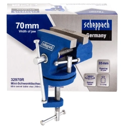 Тиски слесарные поворотные мини (ширина губ - 70мм) Scheppach Sch-32970R