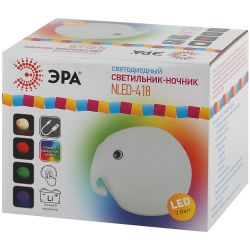 Ночник - светильник светодиодный ЭРА NLED-418-2W-W аккумуляторный мягкий силиконовый белый | Ночники