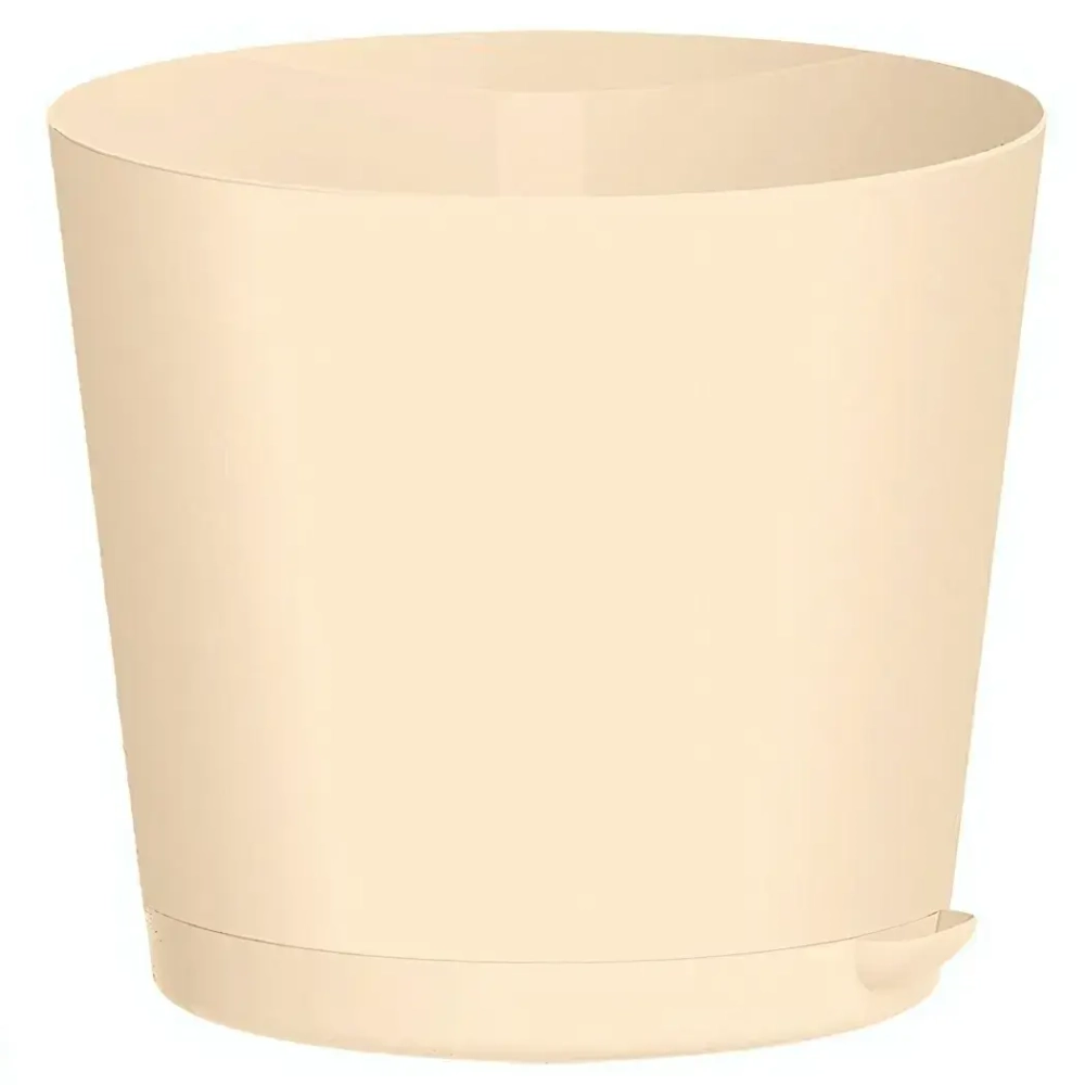 Горшок для цветов пластиковый 0,5л d-10см «Oregano» с прикорневым поливом светло-бежевый