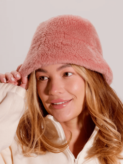 Панама на зиму из шерсти, розовая, SilverFox