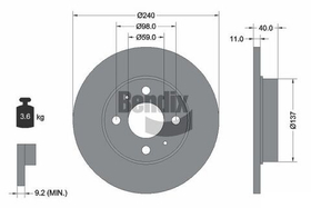 BENDIX Braking - BDS1020-BEN - Brake Disc