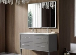 Тумба с раковиной Cezares TIFFANY 120 с двумя чашами Grigio Nuvola