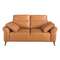 Диван 2-местный из коричневой кожи модель 6207