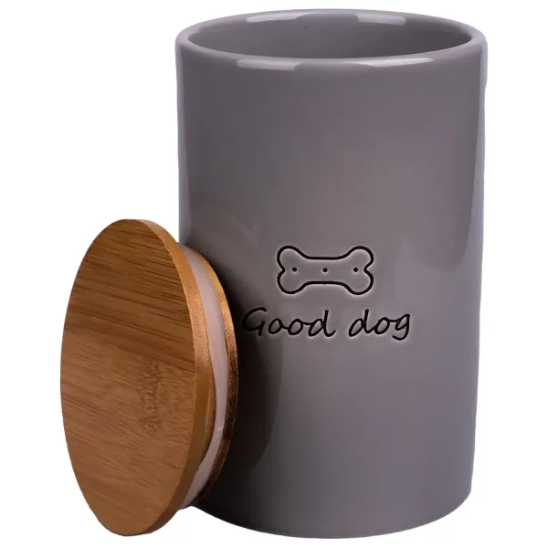 Бокс керамический КерамикАрт для хранения корма для собак GOOD DOG 850мл, серый