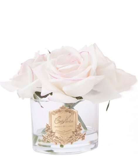 Букет из 5 светло-розовых роз в прозрачной вазе, Cote Noire