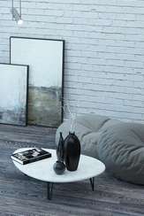 Стол журнальный Дадли белый бетон/чёрный