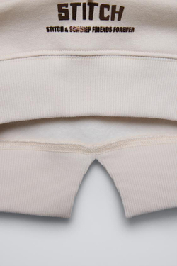 ZARA ТОЛСТОВКА С ПРИНТОМ LILO & STITCH © DISNEY, ЭКРЮ