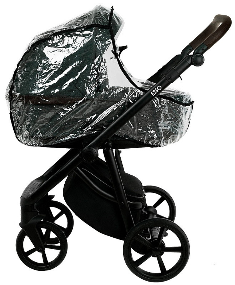 Детская коляска Roan Esso 3 в 1 с автокреслом Pituso Baesa Pro Black,Beige Canopy ESS113/1 Dark Green/Black