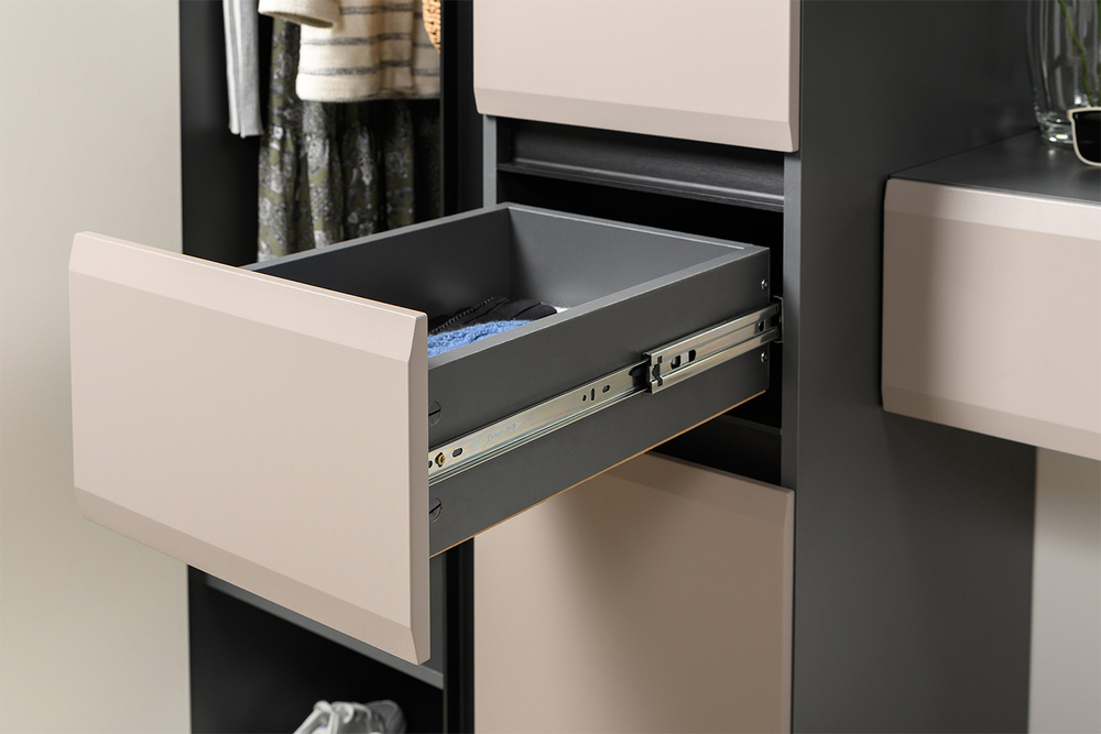 Шкаф комбинированный Сидней 13.18, Антрацит, Веллюто Капучино