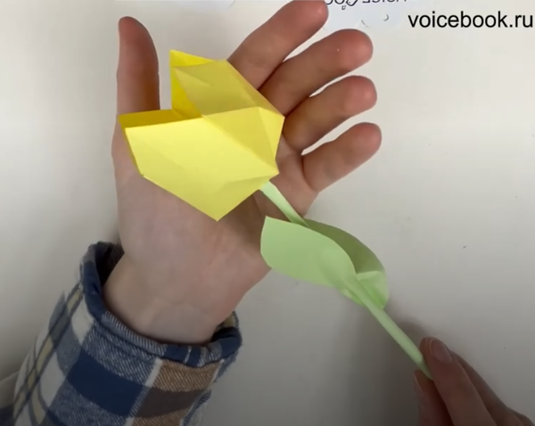 Создаем тюльпан-оригами из бумаги