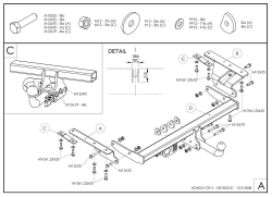 Фаркоп оцинкованный Galia H074C для Honda CR-V 2007-2012(паспорт и сертификат в комплекте)(без электрики)