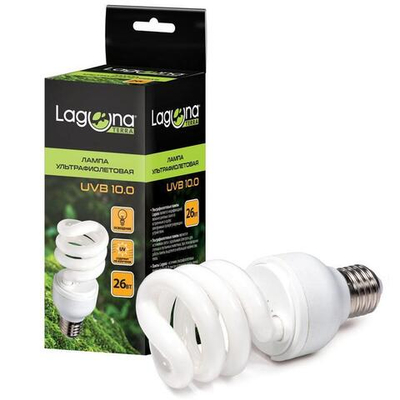 Лампа ультрафиолетовая UVB10.0, 26Вт, Laguna Terra