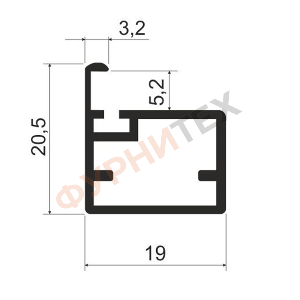 MZ07 Профиль фасадный 3м Черный браш A25